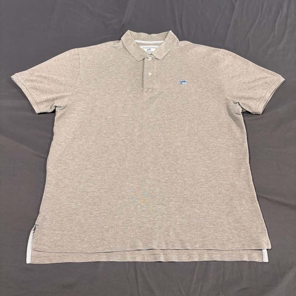 Southern Tide The Skipjack Mens L, Heather Gray Short Sleeve Polo Shirt, Golf
